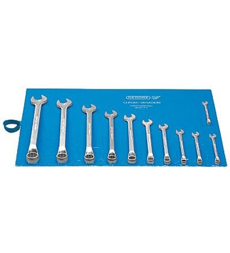Jogo de chave combinada 6 a 22 mm aço cromo vanádio com 11 peças. GEDORE 002.602