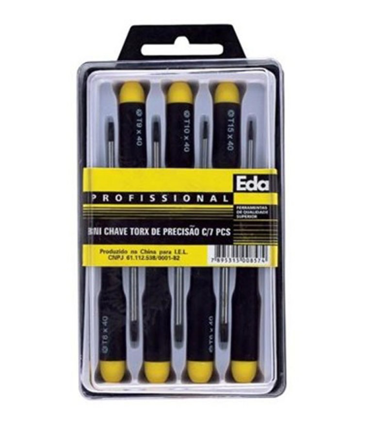 Jogo de chave torx precisão 7peças. EDA 8NI
