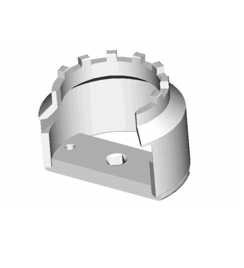 Chave de garras para o anel roscado de retenção do rolamento de roletes cônicos do pinhão (flange de 130mm, engate do cardâ com 150mm). RAVEN 714009