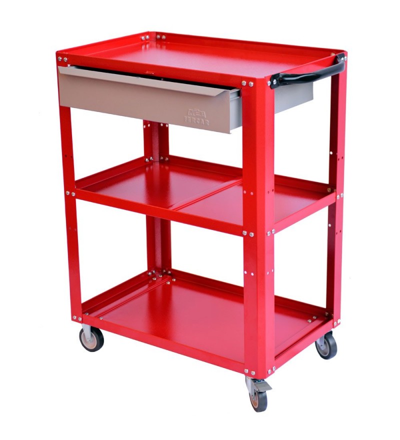 Carrinho de Ferramentas Com 01 Gaveta Aberto vermelho - ferramec