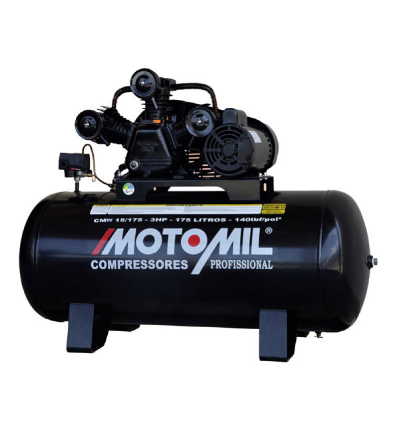Compressor 15 pés 175 litros 140 Lbs - CMW15/175 MOTOMIL
