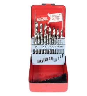 Jogo Brocas Haste Cilíndrica Hss Din338n 19 Peças 1,0 A 10,0mm Rocast