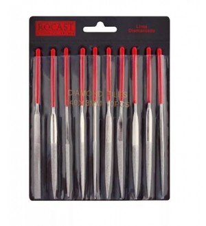 Jogo Lima Agulha Diamantada - 140mm - Ref. 10 PCS/Jogo Rocast